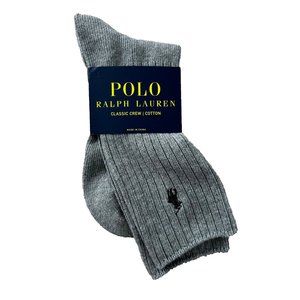 Polo Ralph Lauren Rib Classic Crew Pony Socks Grey